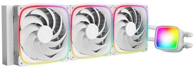 Main image of Geometric Future Eskimo Pro - 420mm AIO CPU Liquid Water Cooler- RGB PWM Squama 2503W 140mm Fan x 3- Fit Intel® LGA 1700, AMD®AM5 - White- (GEO-EP-42W)