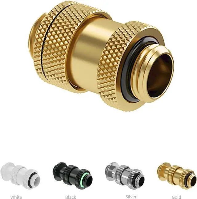 Alt view image 5 of 5 - Barrow G1/4" Water Cooling Fittings, Male to Male Extension Fittings (22-31MM) for SLI, Adjustable Aqua Link Pipe, Metal Telescopic Connectors for Water Cooling Systems (Gold,2Pcs)