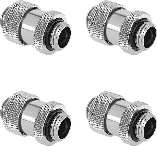 Main image of Barrow G1/4" Water Cooling Fittings, Male to Male Extension Fittings (22-31MM) for SLI, Adjustable Aqua Link Pipe, Metal Telescopic Connectors for Water Cooling Systems (Silver,4Pcs)