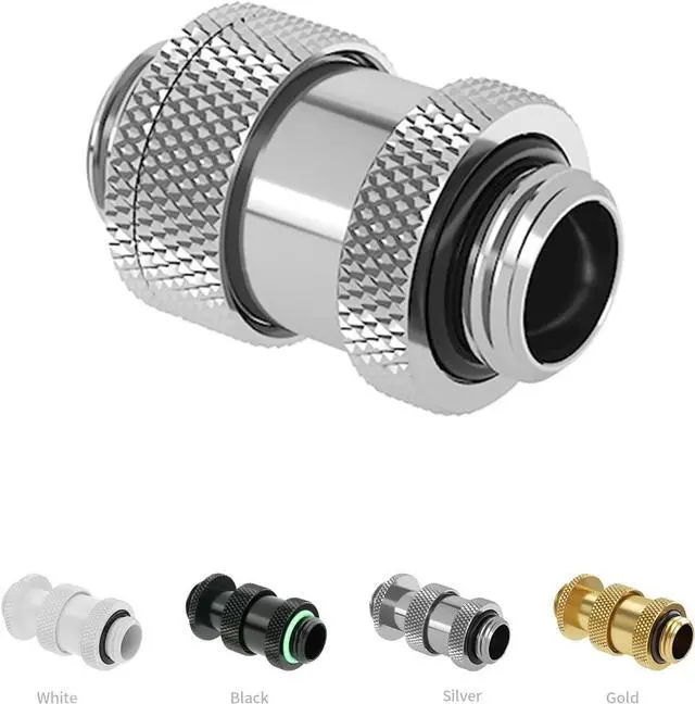 Alt view image 5 of 5 - Barrow G1/4" Water Cooling Fittings, Male to Male Extension Fittings (22-31MM) for SLI, Adjustable Aqua Link Pipe, Metal Telescopic Connectors for Water Cooling Systems (Silver,4Pcs)