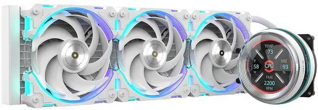 Main image of ALSEYE W360 L CPU Liquid Cooler, AIO CPU Cooling, LCD Display, 360mm Radiator Animated Temperature & Image Screen, ARGB, PWM Pump 320W TDP for Intel LGA 1700/1200 & AMD AM5/AM4 (White)