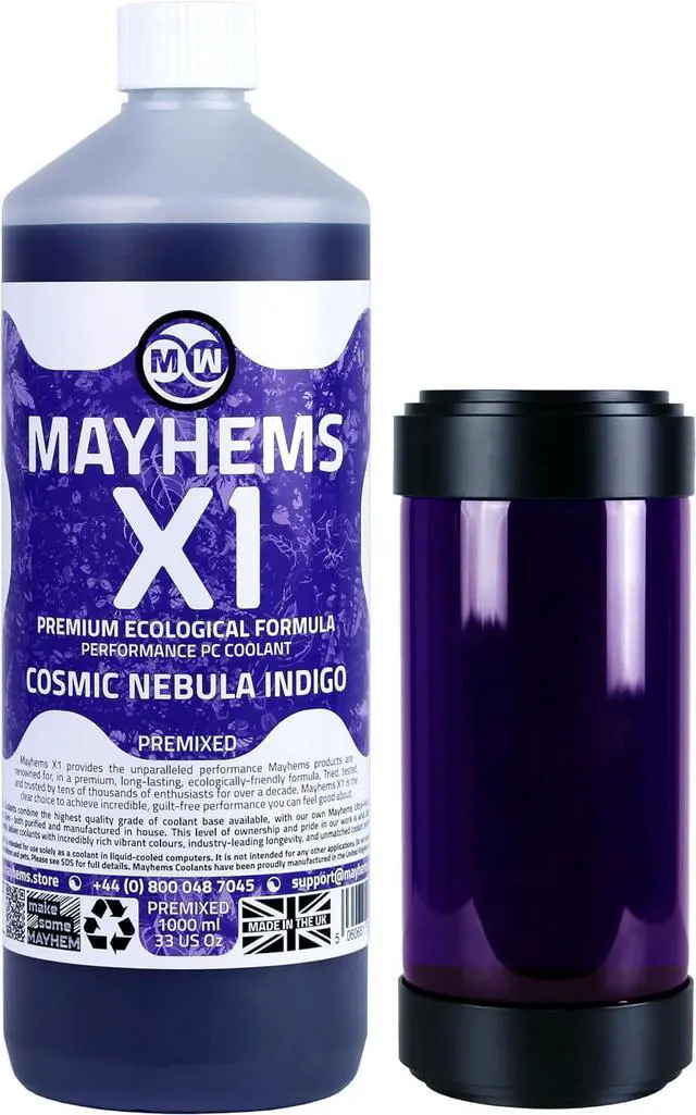 Main image of Mayhems - PC Coolant - X1 Premix - Eco Friendly Series, 1 Litre, Cosmic Nebula Indigo