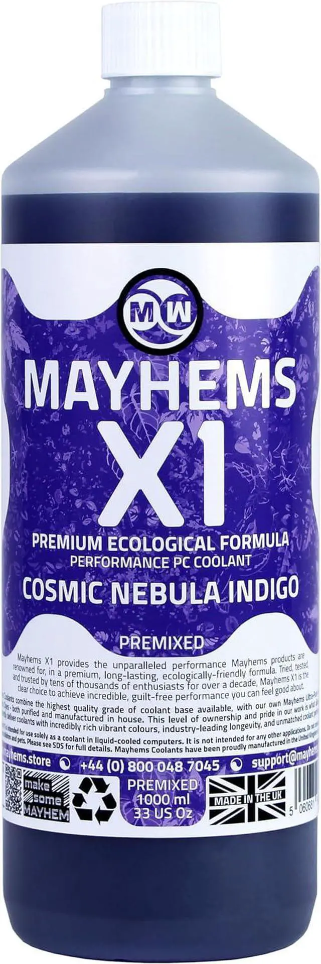 Alt view image 2 of 5 - Mayhems - PC Coolant - X1 Premix - Eco Friendly Series, 1 Litre, Cosmic Nebula Indigo