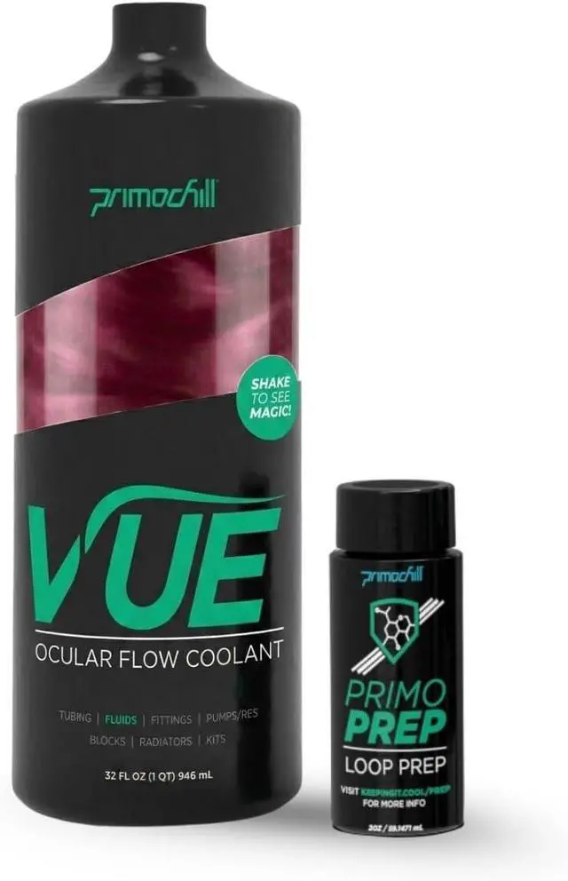 Main image of PrimoChill Vue - Computer WaterCooling Coolant, Visual Flow, Solid/Non-Transparent, Full Protection, PrimoPrep Included, Proudly Made in The USA - Black Cherry Violet