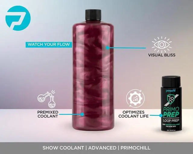 Alt view image 2 of 4 - PrimoChill Vue - Computer WaterCooling Coolant, Visual Flow, Solid/Non-Transparent, Full Protection, PrimoPrep Included, Proudly Made in The USA - Black Cherry Violet