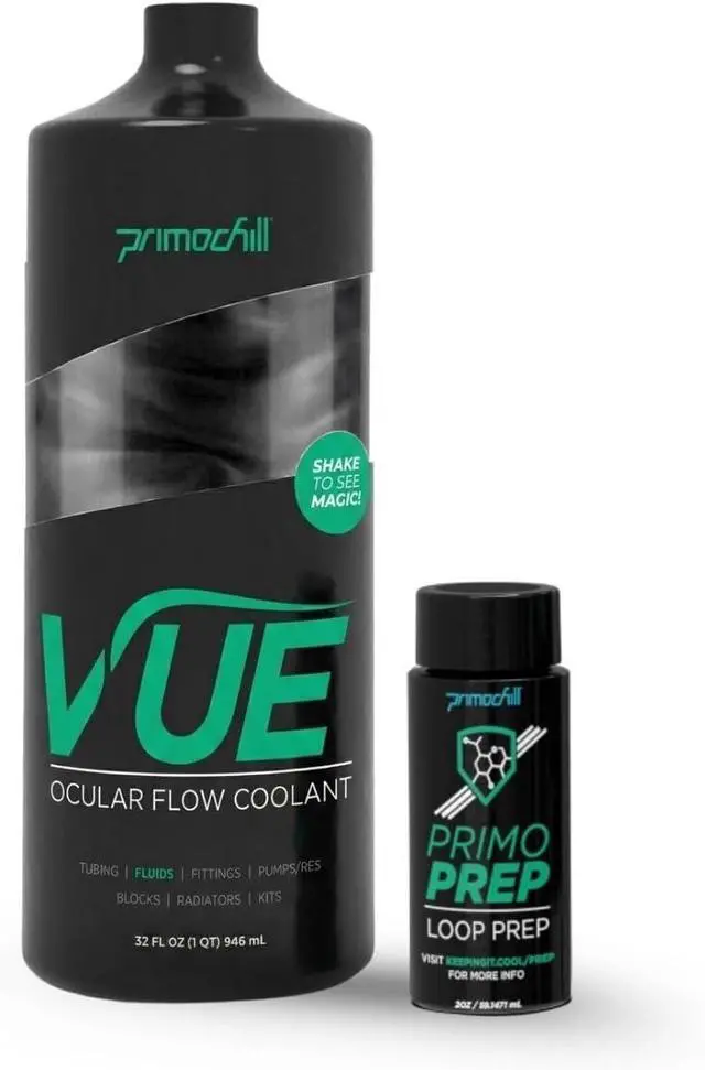 Main image of PrimoChill Vue - Computer WaterCooling Coolant, Visual Flow, Solid/Non-Transparent, Full Protection, PrimoPrep Included, Proudly Made in The USA (32oz/.9L) - Gray