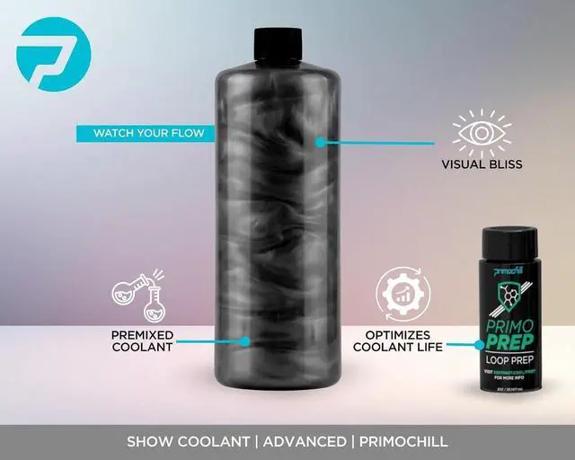 Alt view image 2 of 4 - PrimoChill Vue - Computer WaterCooling Coolant, Visual Flow, Solid/Non-Transparent, Full Protection, PrimoPrep Included, Proudly Made in The USA (32oz/.9L) - Gray