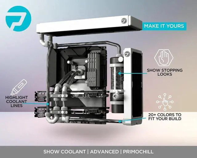 Alt view image 3 of 4 - PrimoChill Vue - Computer WaterCooling Coolant, Visual Flow, Solid/Non-Transparent, Full Protection, PrimoPrep Included, Proudly Made in The USA (32oz/.9L) - Gray