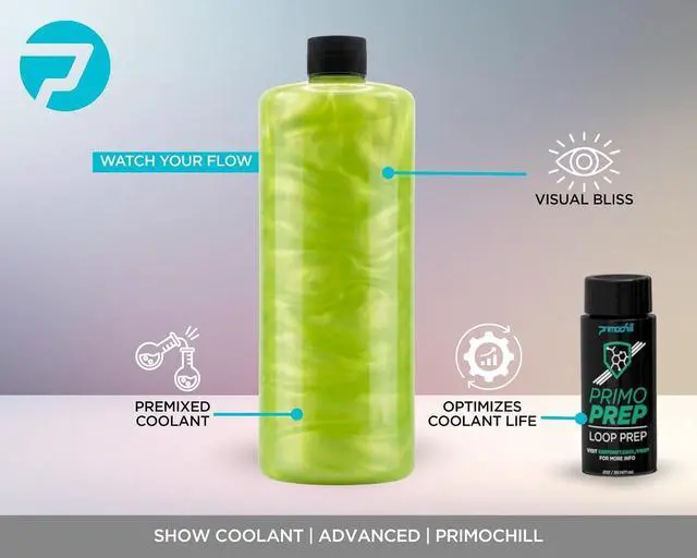 Alt view image 2 of 3 - PrimoChill Vue - Computer WaterCooling Coolant, Visual Flow, Solid/Non-Transparent, Full Protection, PrimoPrep Included, Proudly Made in The USA - UV NV Green