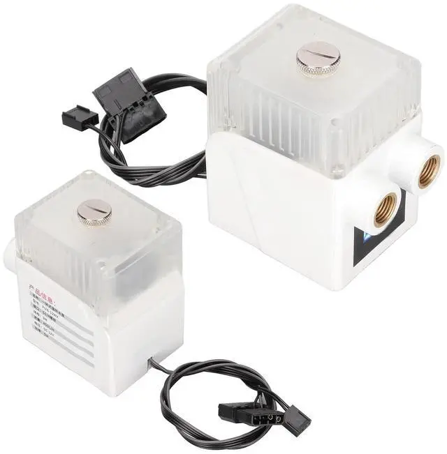Alt view image 2 of 7 - Ultra Quiet Computer Cooler Pump with Temperature Display - 450LH Water Cooling Solution for CPU (White)