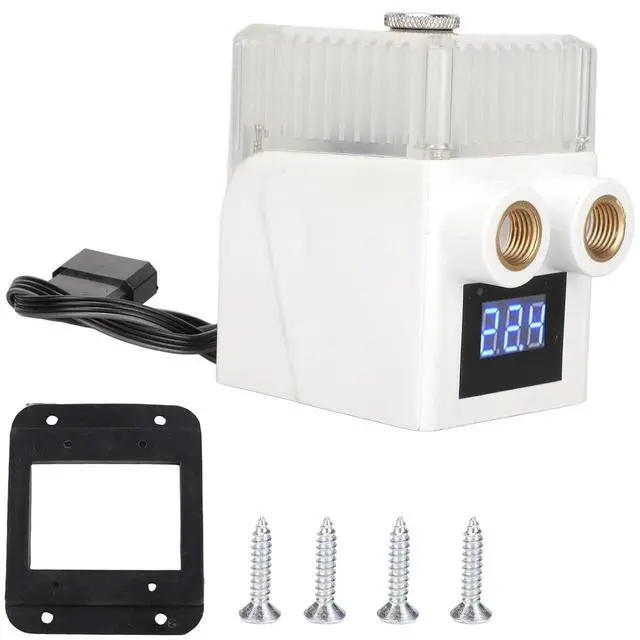 Alt view image 6 of 7 - Ultra Quiet Computer Cooler Pump with Temperature Display - 450LH Water Cooling Solution for CPU (White)