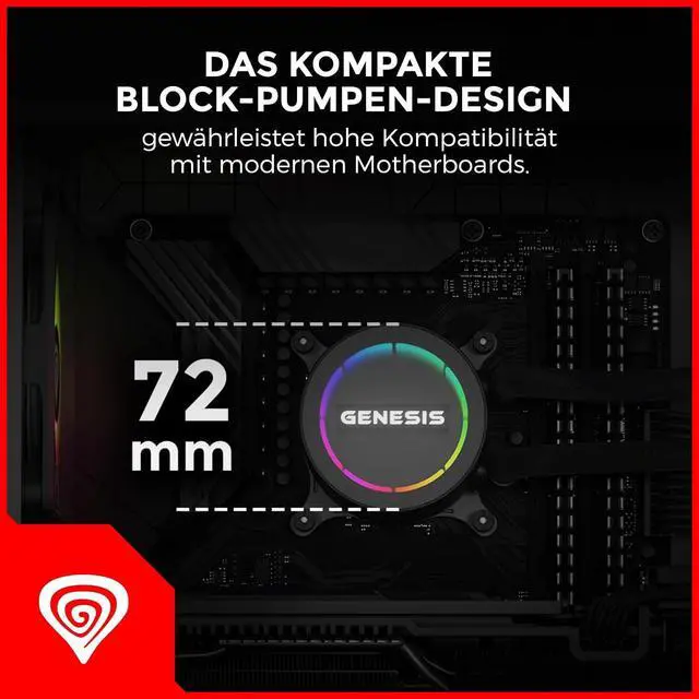Alt view image 5 of 7 - Genesis Hydria 360 CPU Water Cooling System, 3 x 120 mm Fans, 4-Pin PWM Pump, Air Flow Up to 80 CFM, High Speed 500-1550 rpm, Intel and AMD, Contact Frame - Black