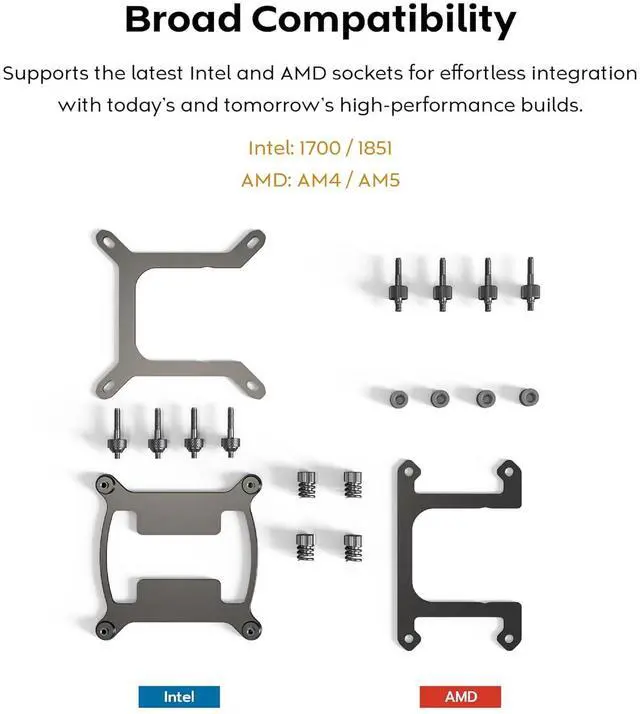 Alt view image 6 of 6 - MONTECH Lightflow ARGB 240 Black Ultra-Quiet AIO Liquid CPU Cooler, 3100RPM Pump, Triple Silent Fans, High-Efficiency Radiator for Superior Heat Dissipation, Intel & AMD Compatible, ARGB-Free