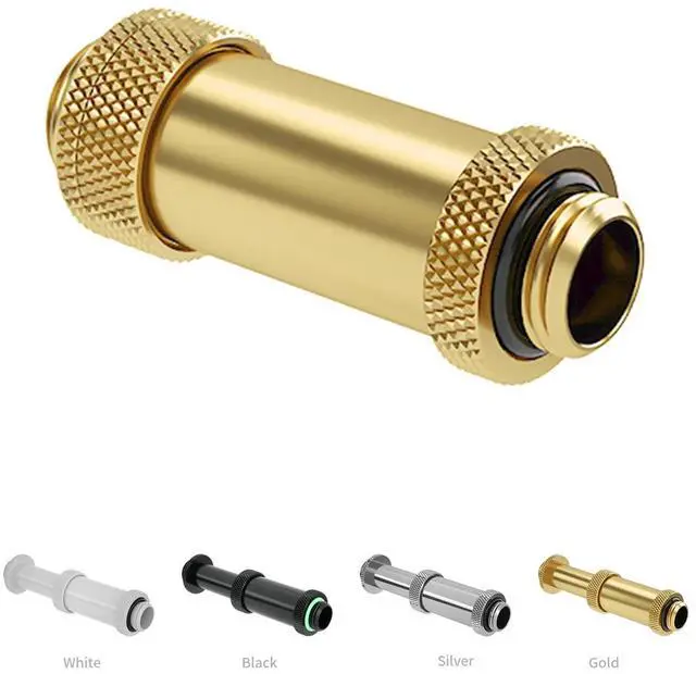 Alt view image 5 of 5 - Barrow G1/4" Water Cooling Fittings, Male to Male Extension Fittings (41-69MM) for SLI, Adjustable Aqua Link Pipe, Metal Telescopic Connectors for Water Cooling Systems (Gold,4Pcs)