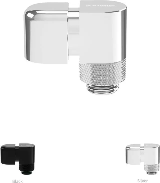Alt view image 5 of 5 - Barrow G1/4" 360° Rotation Offset Fitting, Offset 21mm Male to Famale Connector, 360 Degree Rotary Offset Adapter, Multi-Link Adapter Fittings for PC Water Cooling System (Silver,2Pcs)
