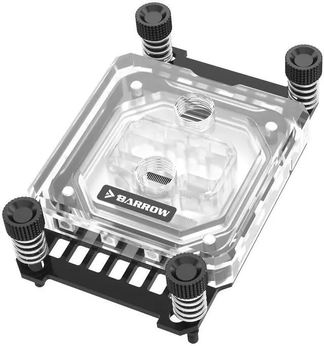 Alt view image 2 of 5 - Barrow CPU Water Block, High-Efficiency CPU Water Cooling Block for AMD AM5/AM4/AM3+/AM3/FM2, Liquid Cooling Micro Waterway CPU Block Socket Radiator 5V 3PIN ARGB, Black