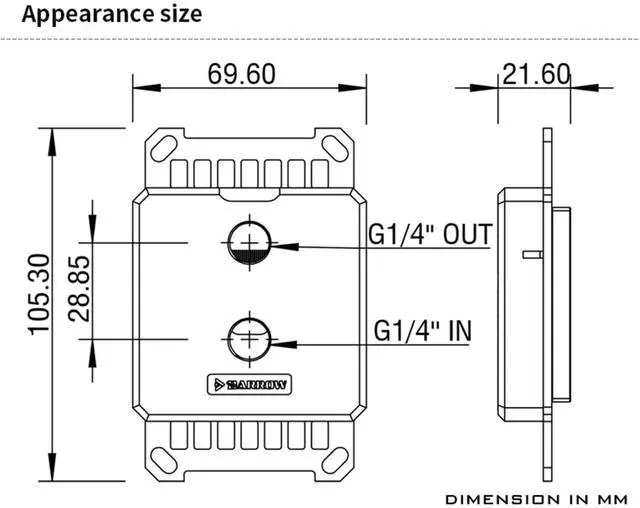Alt view image 3 of 5 - Barrow CPU Water Block, High-Efficiency CPU Water Cooling Block for AMD AM5/AM4/AM3+/AM3/FM2, Liquid Cooling Micro Waterway CPU Block Socket Radiator 5V 3PIN ARGB, Black