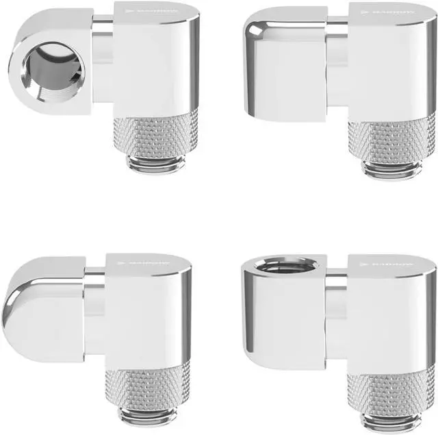 Alt view image 3 of 5 - Barrow G1/4" 360° Rotation Offset Fitting, Offset 21mm Male to Famale Connector, 360 Degree Rotary Offset Adapter, Multi-Link Adapter Fittings for PC Water Cooling System (Silver,2Pcs)