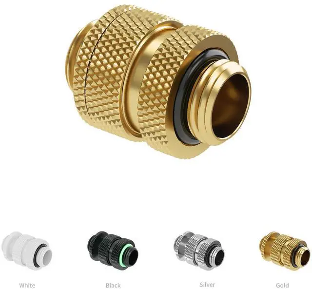 Alt view image 5 of 5 - Barrow G1/4" Thread Rotary Fittings, Male to Male Extension Fittings (16-22MM) for SLI, Adjustable Aqua Link Pipe, Metal Telescopic Connectors for Water Cooling Systems (Gold,4Pcs)