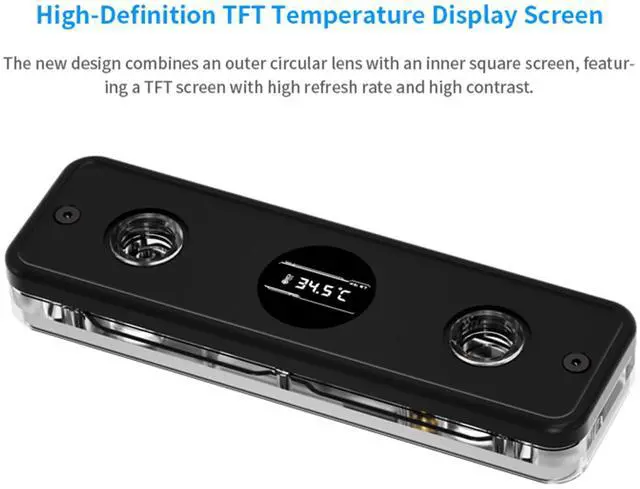 Alt view image 2 of 7 - Memory Waterblock with TFT Display, 2 Channel and 4 Channel RAM Water Cooling Block, Copper RAM Water Cooler Kit with Memory Heatsink for DDR5-RAM Module (Black,Include 4 Memory Heatsink)