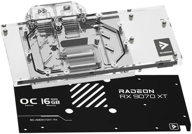 Main image of Barrow Copper GPU Water Cooling Block, Full Coverage GPU Waterblock with Metal Backpalet for Asrock AMD Radeon RX9070XT Taichi, Graphics Card Liquid Cooling Water Cooler