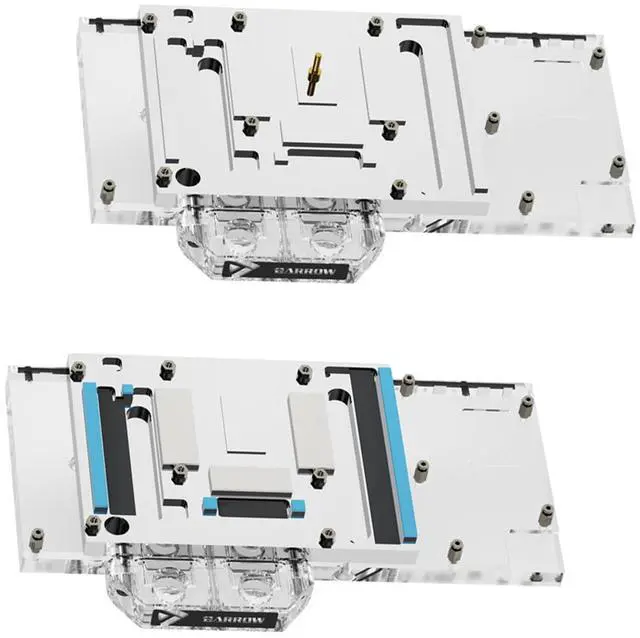 Alt view image 7 of 7 - Barrow Copper GPU Water Cooling Block, Full Coverage GPU Waterblock with Metal Backpalet for Asrock AMD Radeon RX9070XT Taichi, Graphics Card Liquid Cooling Water Cooler