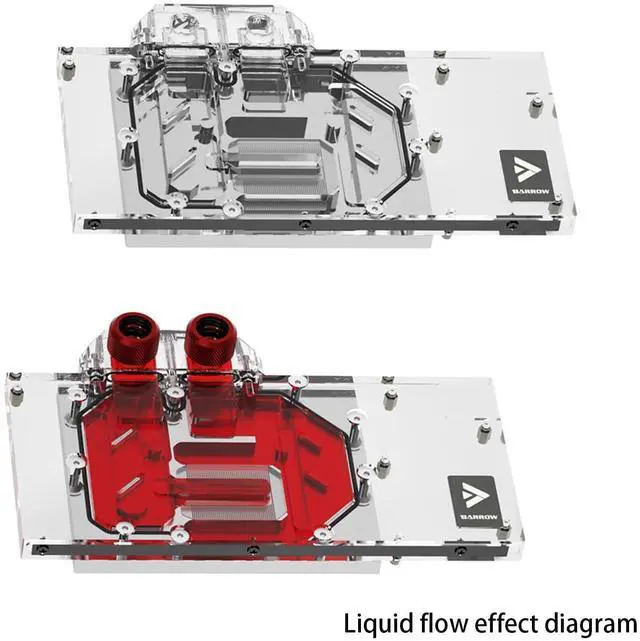 Alt view image 6 of 7 - Barrow Copper GPU Water Cooling Block, Full Coverage GPU Waterblock with Metal Backpalet for Asrock AMD Radeon RX9070XT Taichi, Graphics Card Liquid Cooling Water Cooler