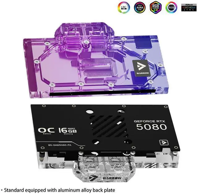 Alt view image 4 of 7 - Barrow Copper GPU Waterblock Compatible for Galaxy RTX5080 Holy Blade/Metal Master/Magic Blade, Full Coverage GPU Water Cooler Include Backplate, Liquid Cooling Graphics Card Water Block