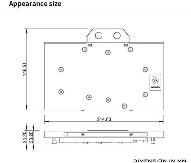 Alt view image 4 of 7 - Barrow Full-Coverage GPU Water Cooling Block, Copper GPU Waterblock with Backplate for MSI RTX5090 Ventus 3X/Ventus 3X OC, Liquid Cooling Water Cooler for MSI RTX5090 Ventus Graphics Card