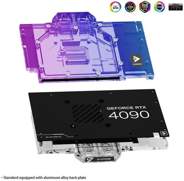 Alt view image 3 of 7 - Barrow Copper GPU Water Block Compatible for Asus Tuf RTX4090, Rog Strix RTX4090, Full Coverage GPU Water Cooler Include Backplate, Liquid Cooling Graphics Card Water Cooling Block