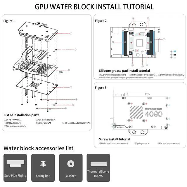 Alt view image 5 of 7 - Barrow Copper GPU Water Block Compatible for Asus Tuf RTX4090, Rog Strix RTX4090, Full Coverage GPU Water Cooler Include Backplate, Liquid Cooling Graphics Card Water Cooling Block