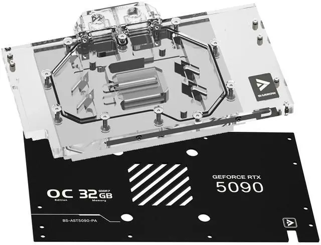 Main image of Barrow GPU Water Cooling Block, Copper GPU Water Cooler with Metal Backplate for ASUS TUF RTX5090 O32G Gaming Liquid Cooling Water Blocks