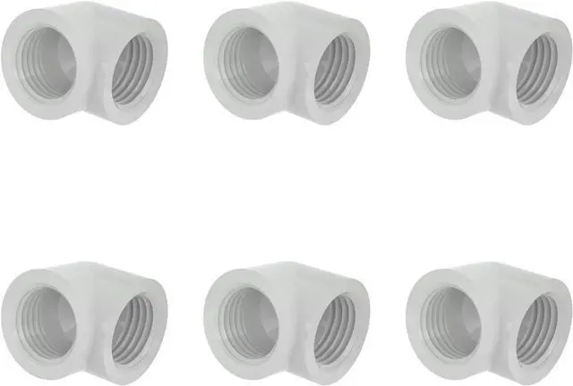 Main image of Barrow G1/4" Female to Female 90° Fitting, 90 Degree Angled Elbow Compression Double Internal Fittings, Elbow Adapter Connector for PC Water Cooling System (White 6Pcs)