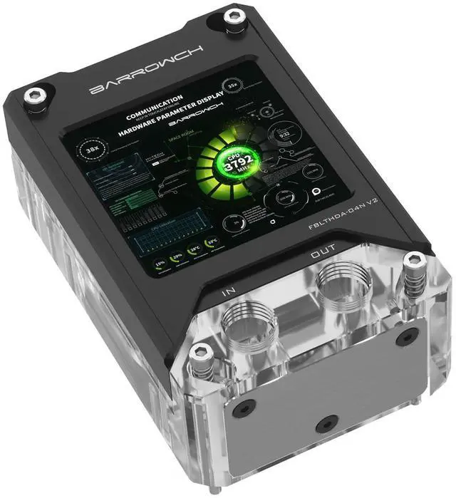 Main image of CPU Water Cooling Block with HDMI Display Screen, AIDA64 Temperature Monitoring Secondary Screen for AMD RYZEN AM5/AM4/AM3+/AM3/FM2, CPU Water Cooler Support Mohterboard Aura 5V 3Pin SYNC