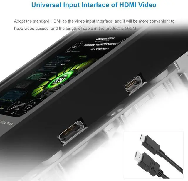 Alt view image 2 of 7 - CPU Water Cooling Block with HDMI Display Screen, AIDA64 Temperature Monitoring Secondary Screen for AMD RYZEN AM5/AM4/AM3+/AM3/FM2, CPU Water Cooler Support Mohterboard Aura 5V 3Pin SYNC