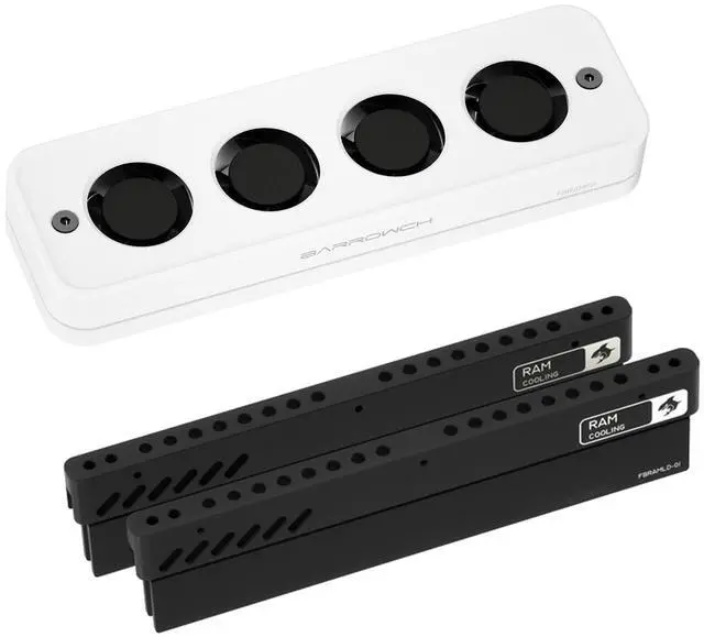 Main image of Memory Air Cooled, RAM Cooling Block Use for Computer, Air Cooling Heat Sink Support 2pcs Or 4pcs Memory, RAM Fan Cooler for DDR5 DDR4 (White,Include 2 Memory Heatsink)