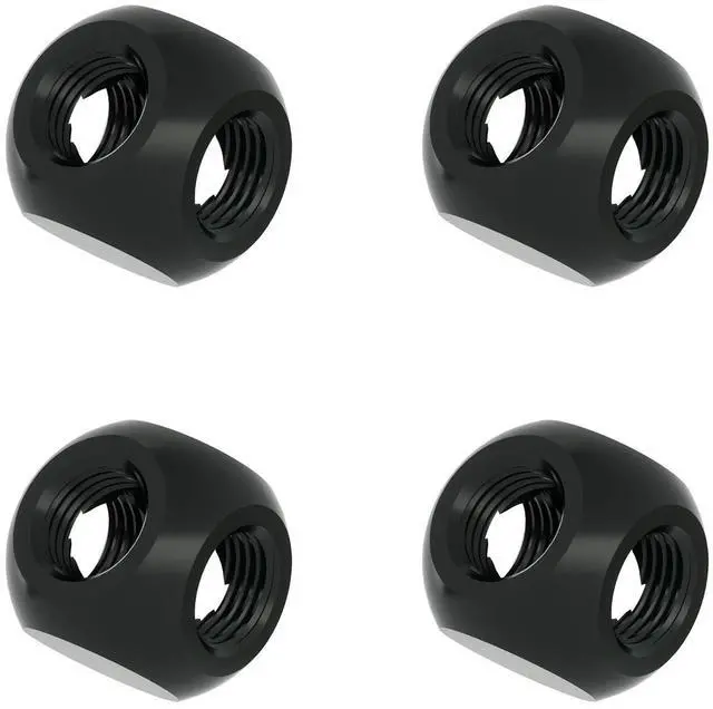 Main image of Barrow G1/4" Threaded 4 Way Ball Fittings, Water Cooling Spherical Connector, 4 Way Spliter T-Type Brass Adapter for PC Water Cooling Systems (Black,4 Pcs)