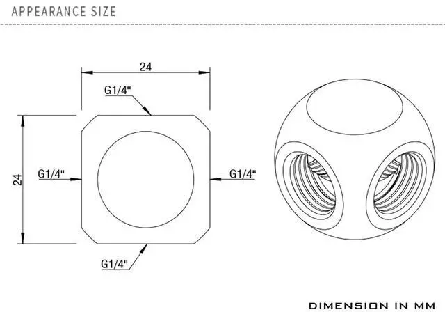 Alt view image 2 of 3 - Barrow G1/4" Threaded 4 Way Ball Fittings, Water Cooling Spherical Connector, 4 Way Spliter T-Type Brass Adapter for PC Water Cooling Systems (White,4 Pcs)