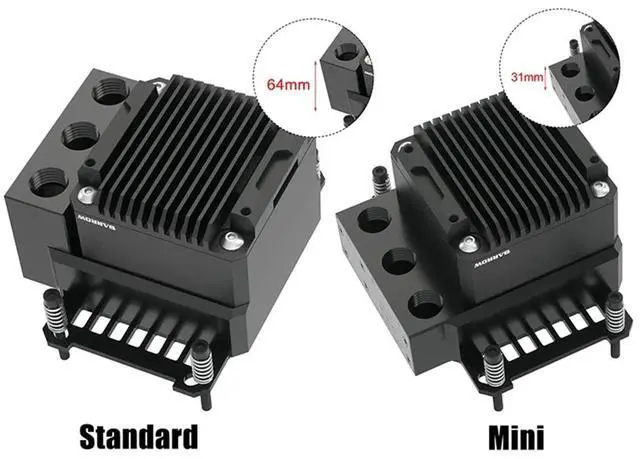 Alt view image 4 of 6 - CPU Water Block with Pump and Reservoir - Mini Integrated PWM Pump Water Cooler CPU Cooling Block Pump Combo for AMD Ryzen AM5/AM4/AM3+/AM3/FM2 (POM Mini)