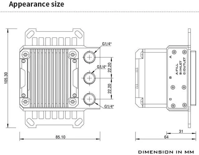 Alt view image 5 of 6 - CPU Water Block with Pump and Reservoir - Mini Integrated PWM Pump Water Cooler CPU Cooling Block Pump Combo for AMD Ryzen AM5/AM4/AM3+/AM3/FM2 (POM Mini)