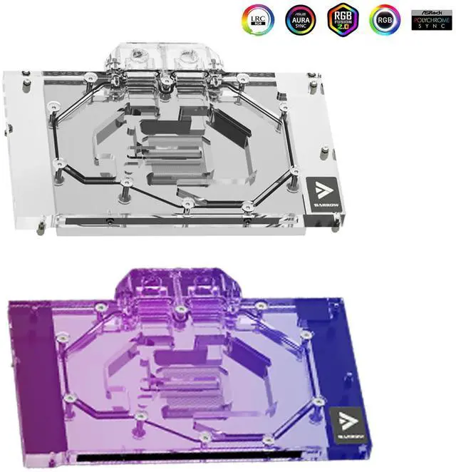 Alt view image 3 of 7 - Barrow Copper GPU Waterblock Compatible for Palit RTX5090 GameRock, Full Coverage GPU Water Cooler Include Backplate, Liquid Cooling Graphics Card Water Block