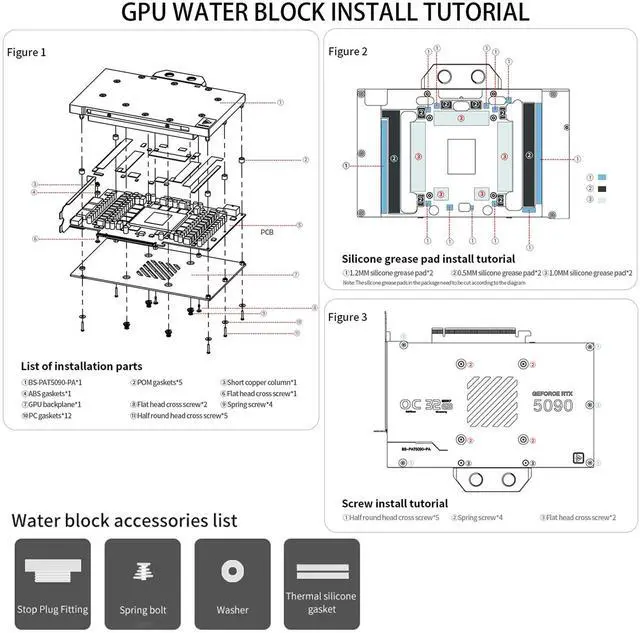 Alt view image 6 of 7 - Barrow Copper GPU Waterblock Compatible for Palit RTX5090 GameRock, Full Coverage GPU Water Cooler Include Backplate, Liquid Cooling Graphics Card Water Block