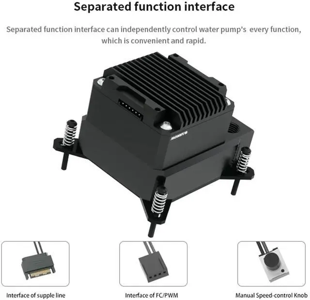 Alt view image 3 of 6 - Barrow CPU Water Block with Pump and Reservoir - Integrated PWM Pump Water Cooler CPU Cooling Block Pump Combo for Intel LGA 1700/115X/1200/X99/X299 (POM)