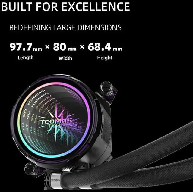 Alt view image 2 of 7 - LA200 ARGB AIO Liquid Cooler 360mm Radiator, Low-Noise PWM Fans, for Intel LGA1700 and AMD AM5/AM4 CPU Cooling
