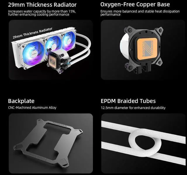 Alt view image 5 of 7 - LA200 360 CPU Liquid Cooling ARGB GEN2/BLACK/INTEL LGA 1700&1851/AMD AM4&AM5/MAGNETIC Structure/Tool Free Removal of Exterior Parts/ARGB GEN2 (White, 360mm)