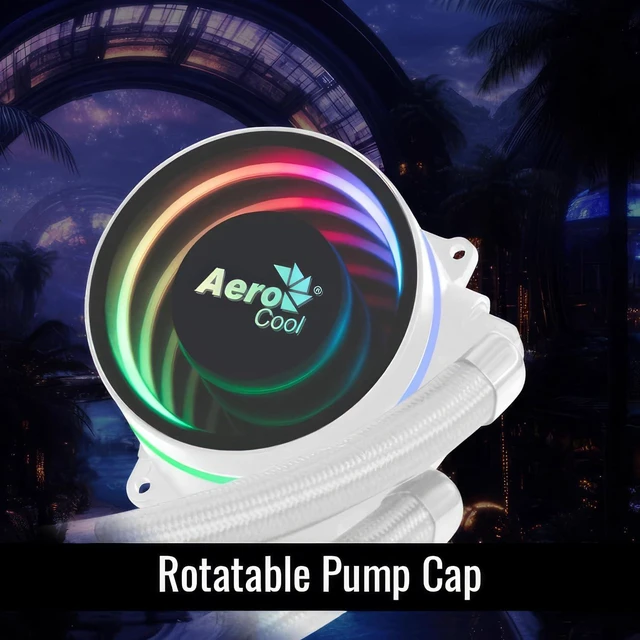 Alt view image 6 of 6 - AeroCool Oasis L360 ARGB AIO Liquid CPU Cooler, TDP 300W, 360mm Radiator, Mirage Design with ARGB Lighting, 3x120mm ARGB Fans, Intel LGA 1700, 1200, 115X, 2066, 1366, AMD AM5/AM4 Sockets - White