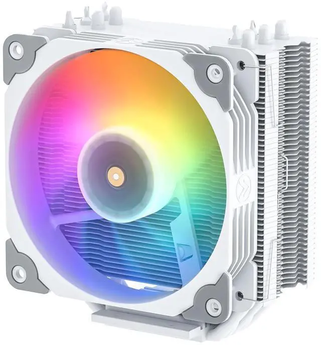 Main image of Vetroo V5 White CPU Cooler, 5 Heat Pipes 120mm Addressable RGB Lighting & PWM Fan, 150W TDP Air Cooler for AMD AM4 Ryzen/Intel LGA 1700/1200/115X
