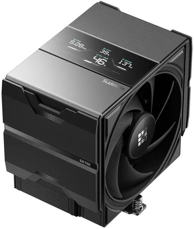 Main image of Sudokoo SK700V AM5-Designated Digital Air Cooler, Single Tower Design, High Performance M-Winding Tech Fan, 7 Copper Heat Pipes, L-Rail Lock Mount, 220W Heat Dissipation