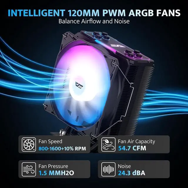Alt view image 4 of 7 - DarkFlash Storm Z4 Pro-Mist CPU Cooler, Black