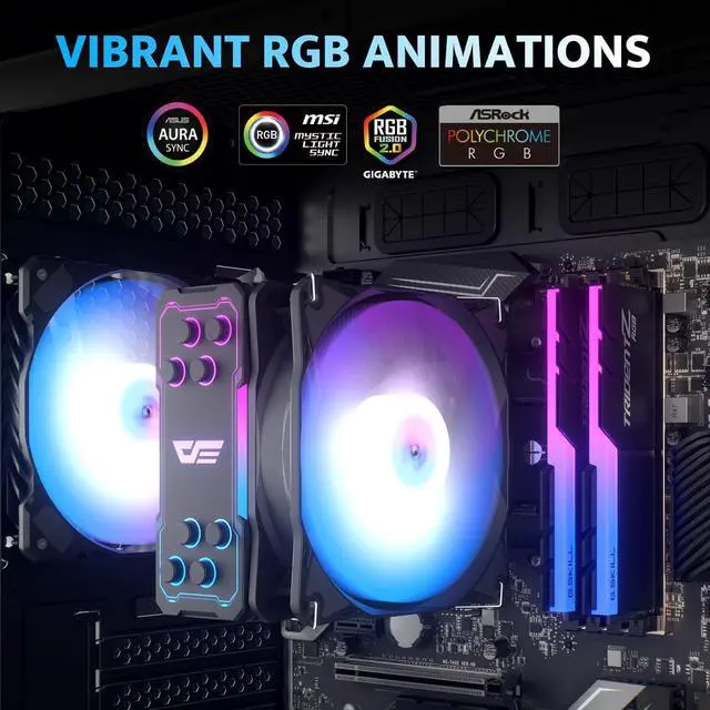 Alt view image 6 of 7 - DarkFlash Storm Z4 Pro-Mist CPU Cooler, Black